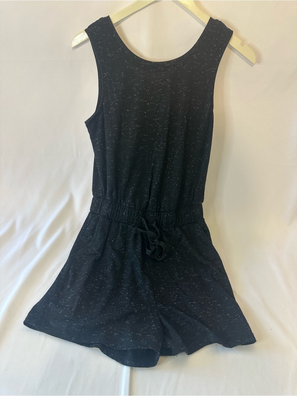 Avia Women’s XS Black Heatherd Tank Top Romper Cinched Waist
